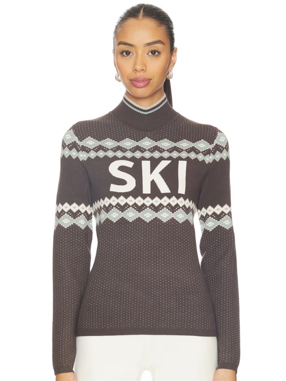 NWT Alp N Rock Goldie Mock Neck Sweater size SMALL (color coffee)